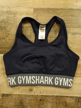 Gymshark Flex Sports Bra‎ Women’s Medium Navy Racerback Medium Support
